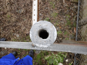 コンクリート柱上面（キャップ無し） 鉄道総研暴露試験場にて、暴露試験前